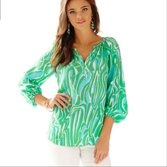 Lilly Pulitzer Sarabeth shorefly blue double troub - Picture 1 of 8